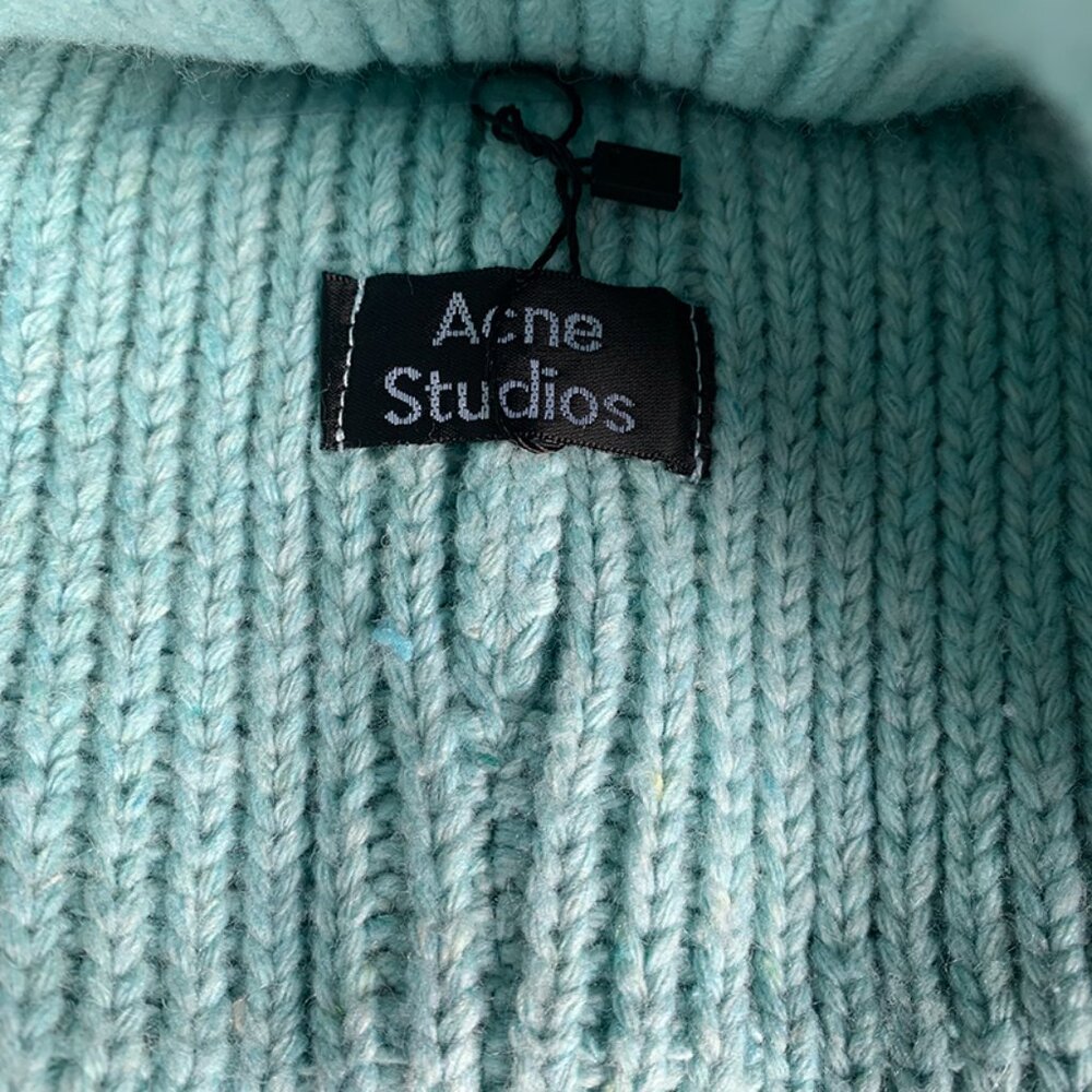 Acne Studios Green Smiley Face Patch Beanie - image 4